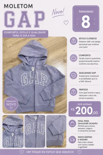 Moletom Gap tamanho 8
