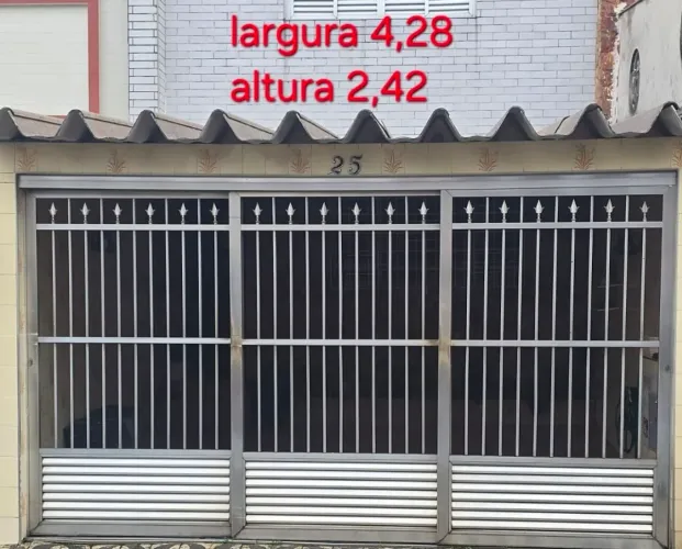 Portão de alumínio 3 folhas largura 4,30 × altura 2,40
