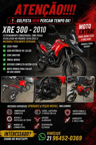 ACEITO TROCA! XRE 300 muito Nova - tudo em dia - Moto 100% Revisada!