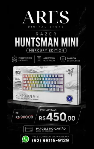 TECLADO RAZER HUNTSMAN MINI MERCURY EDITION