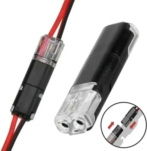 50 Conector elétrico à prova d'água, plugue de 2 pinos