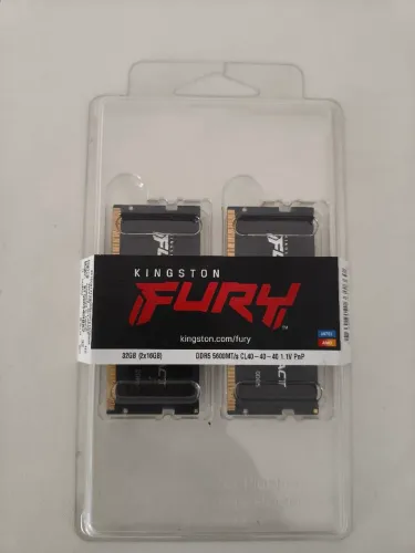 (Nova Lacrada) Memória RAM Notebook DDR5 32gb 2x16gb 5600MHz Kingston HyperX Fury CL40