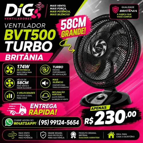 Ventilador 58cm Super potente 