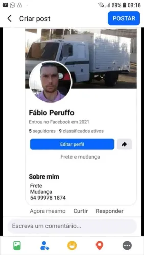 Fabio Frete e mudança