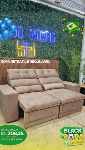 Sofá retrátil e reclinável 