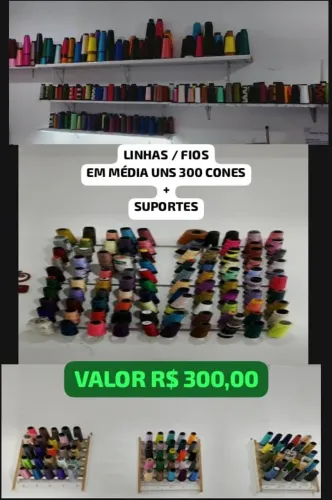 CONES DE LINHAS E FIOS DE COSTURA
