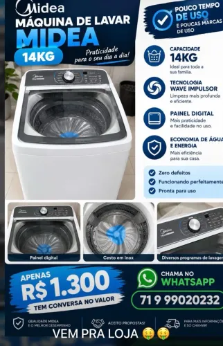 Máquina de lavar Midéa 14kg