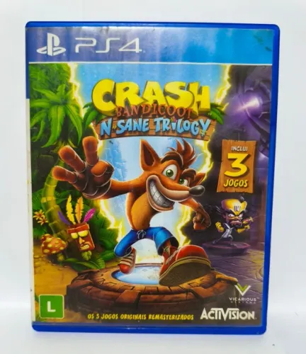 Jogo PS4 Original Usado Crash Bandicoot N.Sane Trilogy Midia Fisica