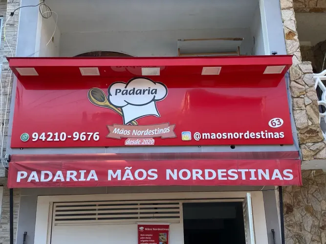 Placa com toldo pra comércio