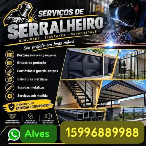 Fabricação de portões portas de janelas reformas em geral