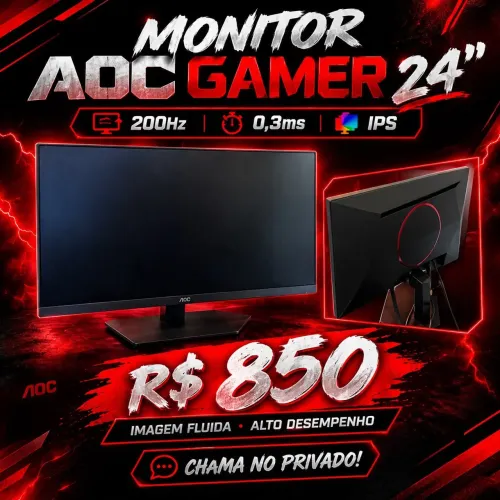 Monitor Gamer AOC - Alta Qualidade, Imagem Incrível e Desempenho para Seus Jogos! ?