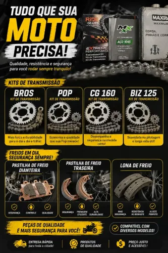 Kit Transmissão Motos Troca Grátis