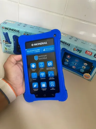 Tablet Mondial, 7", 4G, Wi-Fi, Infantil, Android 7.1, Quad Core, 3MP, 8GB