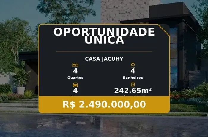 Seu novo lar em Jacuhy: Casa sofisticada com 4 quartos e área de lazer!