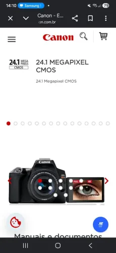 Câmera profissional Canon