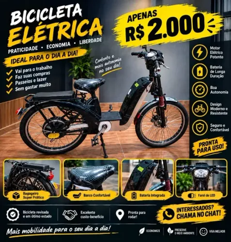 BIKE ELÉTRICA À VENDA - R$ 2.000,00