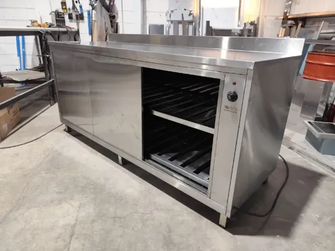 balcão inox refrigerado 2850mm 5 portas grande capacidade de estoque