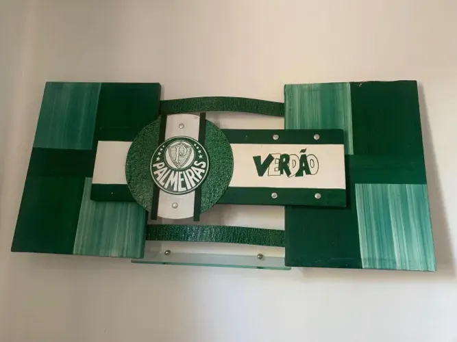 Quadro Decorativo Palmeiras Verdão - Artesanal Grande 3D - Time