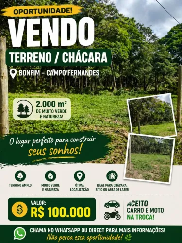 ? OPORTUNIDADE - TERRENO / CHÁCARA À VENDA