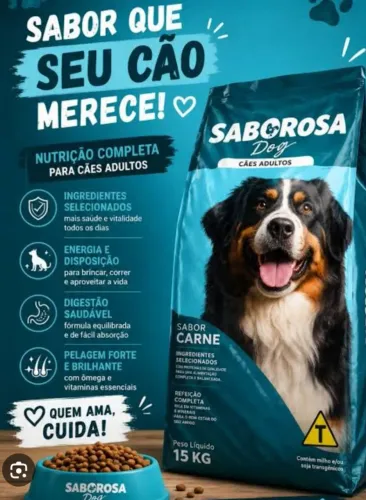Ração saborosa dog 25 kg