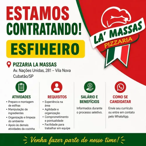 VAGA DE ESFIHEIRO