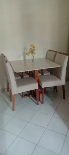 Conjunto mesa madeira maciça