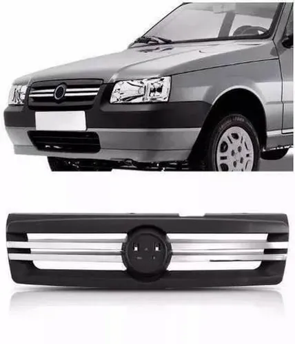 Grade Radiador Cinza C/friso Cromado Uno 2009 2010 2012 2013
