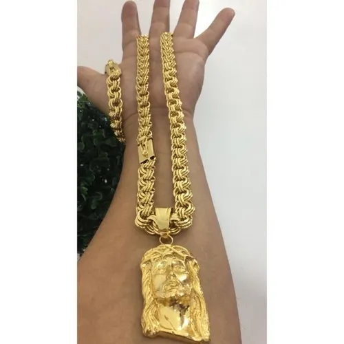 Kit friso triplo 13mm banhado em grossas camadas de ouro 18k mais verniz antialérgico 