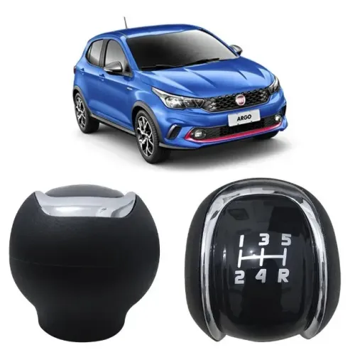 Bola Câmbio Manopla Fiat Argo -  Preta / Prata / Vermelha /Amarela / Branco / Cromada
