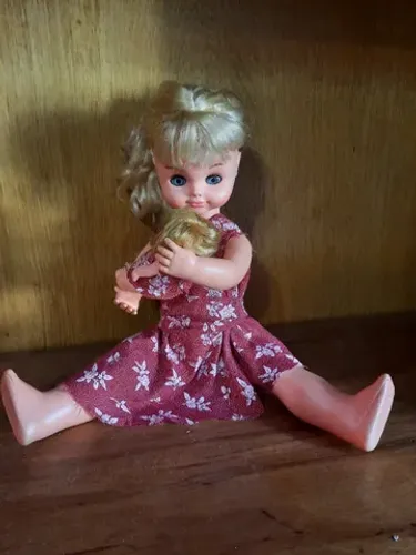 Boneca Mãezinha década de 70 Funcionando Perfeitamente,Olhos Brilhantes