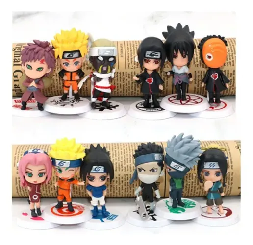 ? Kit Naruto 12 Mini Action Figures 7cm - Coleção Ninja Incrível! ?