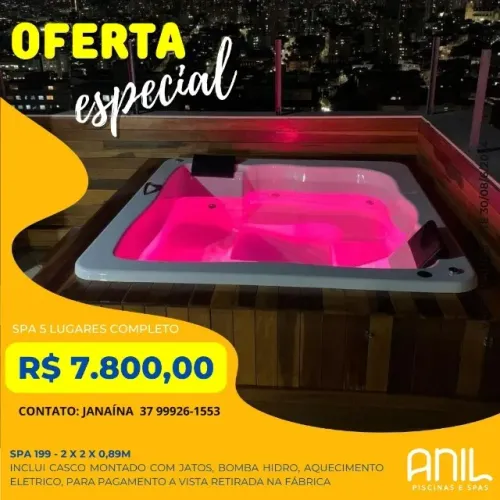 JA - Spa de hidromassagem completa - 2 x 2 x 0,89m