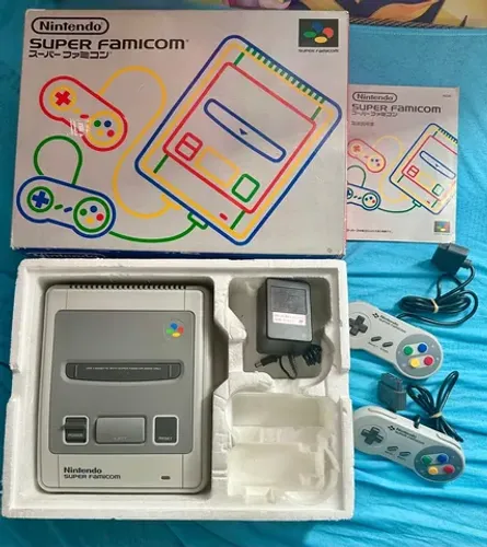 Super famicom dois controles , fonte original, caixa