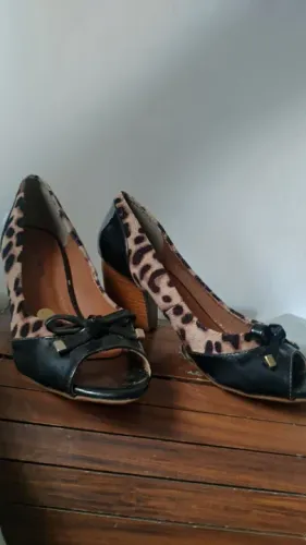 Sandálias Salto Alto animal print Tm 36