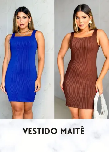 Vestido e conjunto na malha canelada 3D premium 