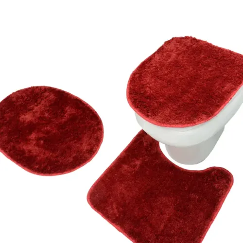 Jogo de Banheiro Carícia 03 Peças - Vermelho