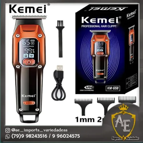 maquina corta cabelo e acabamento kemei