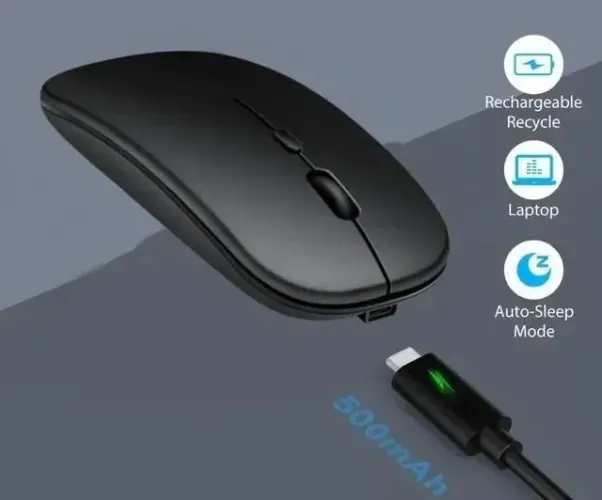 Mouse para Jogos Recarregável Sem Fio, Portátil
