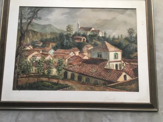 Linda Tela antiga pintura à óleo assinada