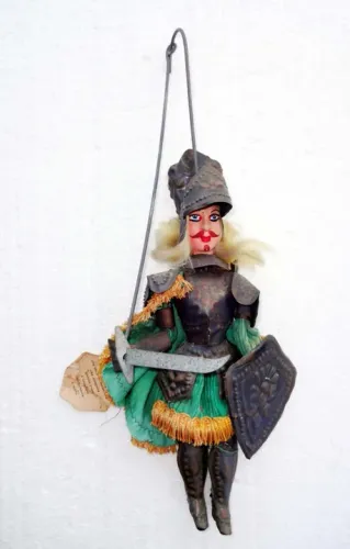 Antigo Boneco-Cavalheiro Fantoche Artesanal Italiano Siciliano(p/ Colecionador/ Decoração)