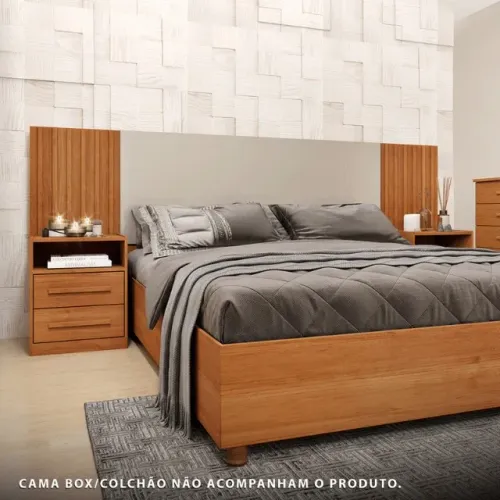 Cabeceira Casal Extensível C/2 Mesas de Cabeceira. São Produtos Novos Direto da Fábrica.