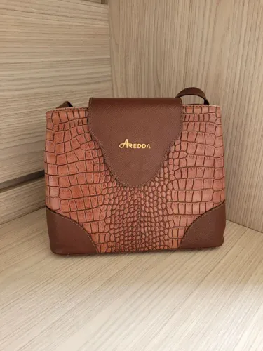 Bolsa Aredda - couro Marrom Croco