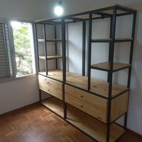 ? Estante 220x122x30 Armário industrial Escrivaninha móvel móveis planejados