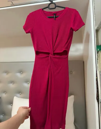 OPORTUNIDADE Vestido canelado pink