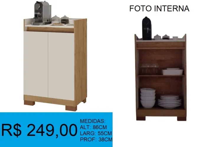 Aparador com design moderno- Entrega e montagem grátis 