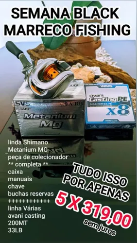 Carretilha de pesca Shimano Metanium MG+ linha Varivas 