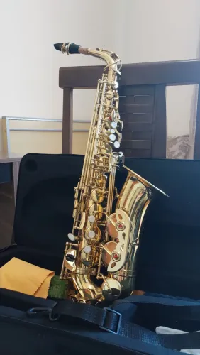 Saxofone Alto e Estante para Partitura 