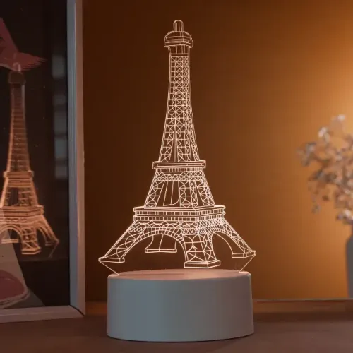Abajur Decorativo Luz Noturna LED Torre Eiffel