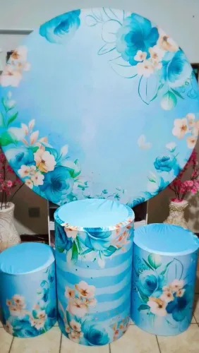 Pegue e monte floral azul 