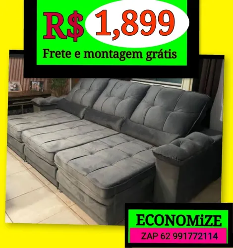 Sofá RETRÁTIL E RECLINÁVEL LARGURA 2.90 GIGANTE frete e montagem grátis 